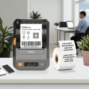 Portable Thermal Label Maker - Black, No Ink Needed Organizing& Inventory Staple